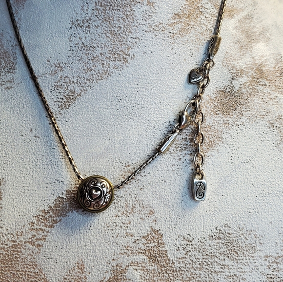 Brighton Necklace Celestial Blue Crystal Reversable Pendant Silverplate Retired - Picture 5 of 10